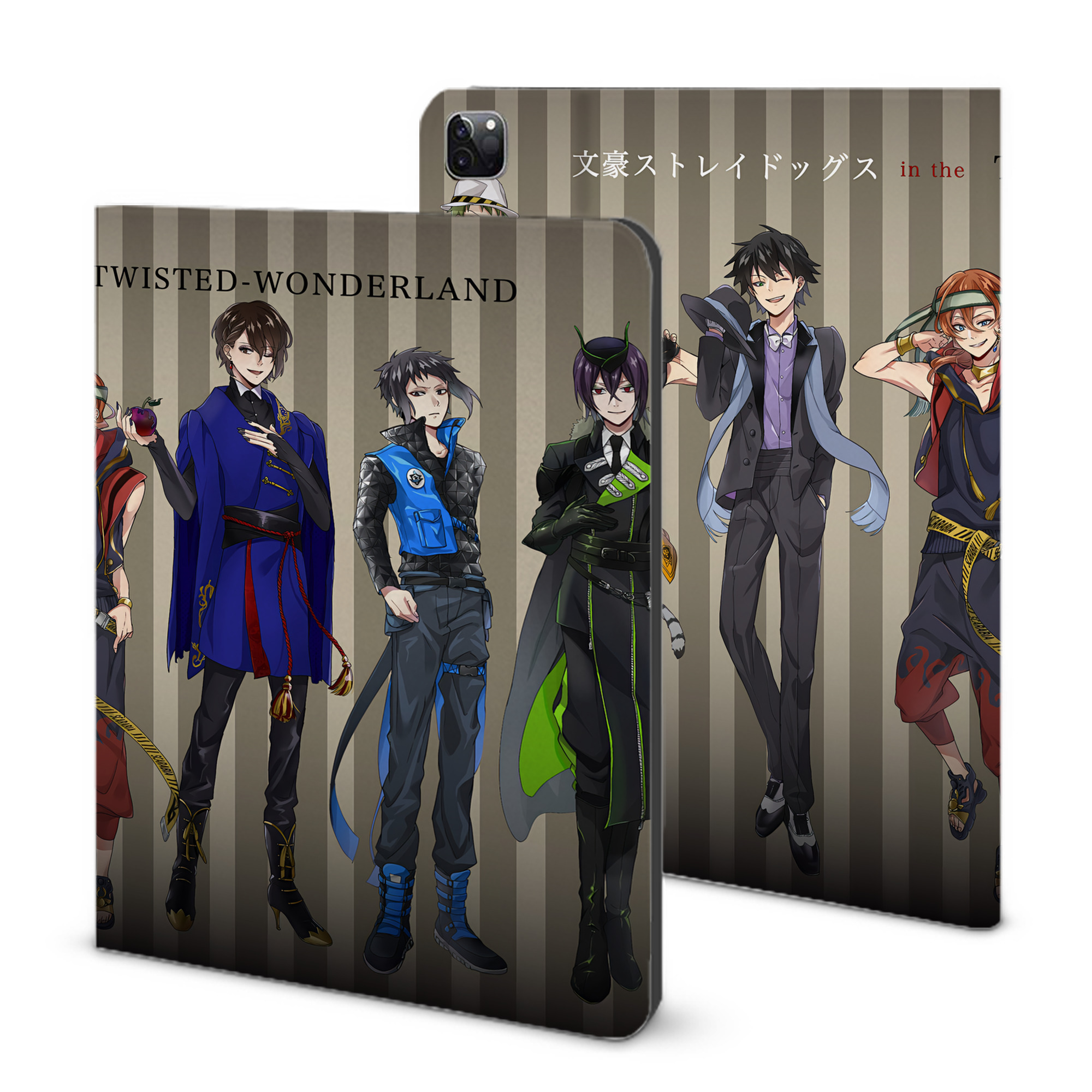 （画像用） 文豪ストレイドッグス Bungo Stray Dogs IPad ケース ブック型 PUレザー TPU 耐衝撃 軽量 薄型 ペン収納なし 全面保護 IPad 各モデル対応